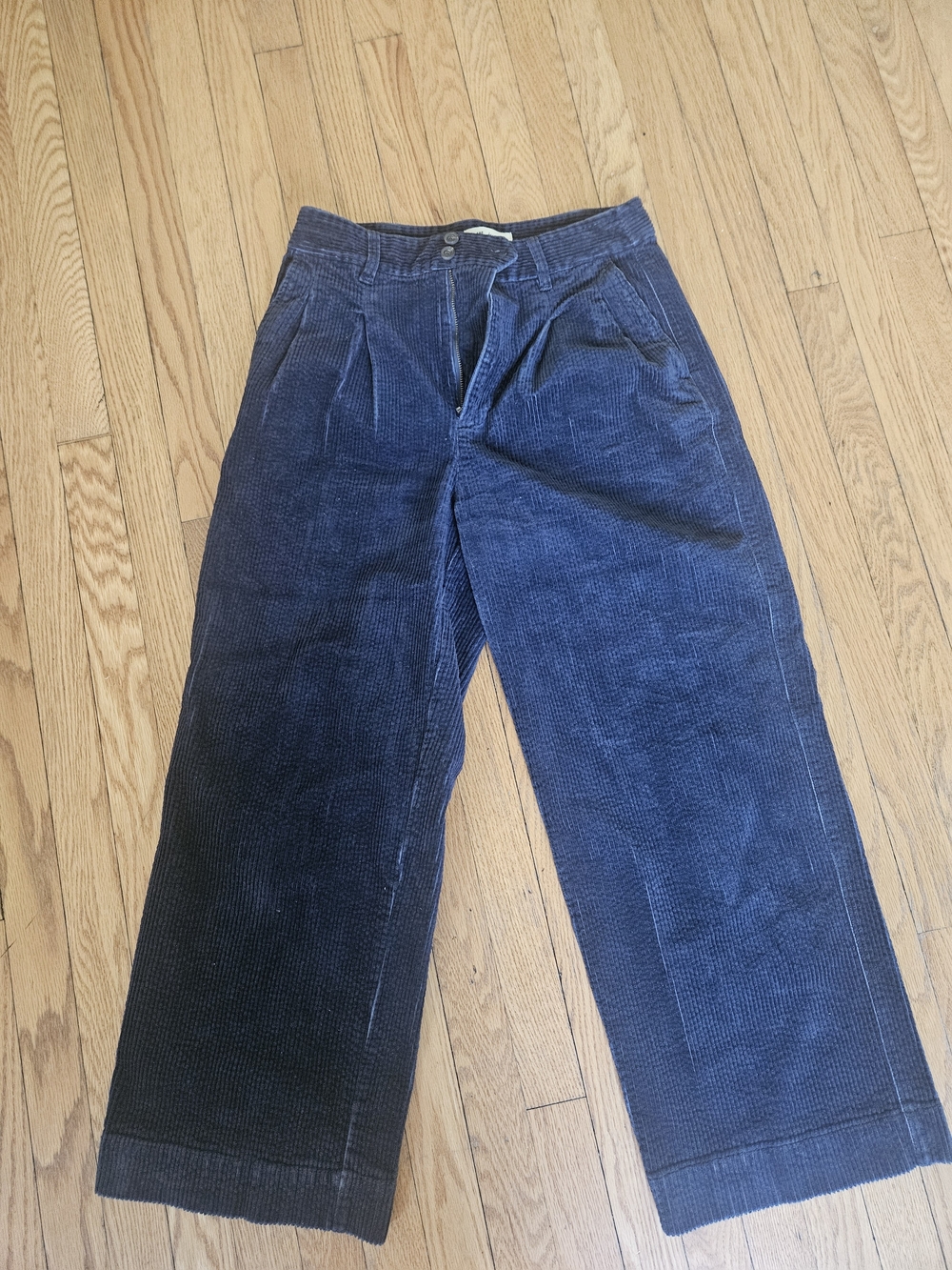 Madewell Wide-Leg Corduroy Pants - Navy 8